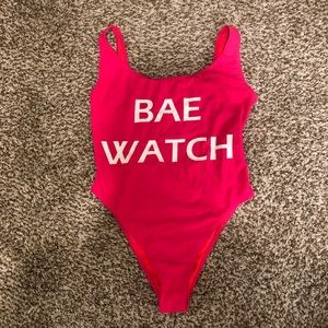 Bae Watch Red One Piece Swimsuit